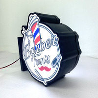Enseignes LED rondes personnalisées pour extérieur, panneau lumineux suspendu, forme sur mesure, affichage de magasin, enseigne 3D pour salon de coiffure