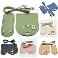 NOUVEAU - Ensemble de 3 pièces en cuir lisse pour sacs faits main, certifié BSCI, avec accessoires en cuir et bandoulière en PU