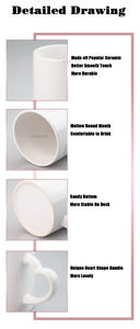 Tazas de Cerámica para Sublimación con Asa de Corazón, Taza con Asa de Corazón para Sublimar, 12oz, Tazas de <span class=keywords><strong>Barro</strong></span> para Sublimar - Product Image 2