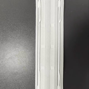 Ruban de plissage moderne en polyester pour rideaux, plissé crayon avec cordon de serrage et poches à crochets, pour tringles à rideaux, longueur personnalisée, blanc - Product Image 1
