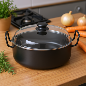 RIESS Grandma's Braising <b>Pan</b> With Glass Lid 24 Cm For Roasting And Braising - Product Image 3