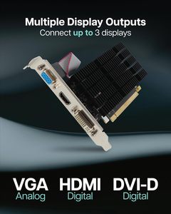 Tarjeta Gráfica GT 730 LP de 4GB GDDR3 de Ranura Única, Bajo Consumo, Compatible con Múltiples Monitores, 4K, Refrigeración por Ventilador, Refrigeración Pasiva, Compacta - Product Image 2