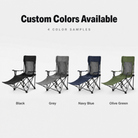 Chaise de camping robuste pliable et réglable à dossier haut en maille Poly 1680D avec porte-gobelet, cadre en acier, capacité de charge 150 kg, idéale pour la randonnée, les pique-niques et la pêche en extérieur