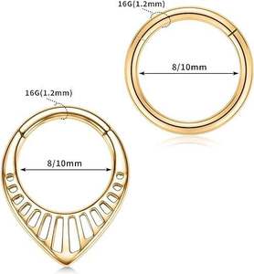 Lotus 16G Boucles d'oreilles Septum Daith en Acier Chirurgical 316L, Anneau Clicker 2 Pièces pour Nez, Tragus, Hélix, Rook, Bijoux de Piercing Cartilage - Product Image 3