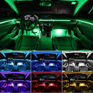 Tira de Luz LED Flexible de 1M-5M RGB 12V 10W, Decoración Interior de Coche, Luz Ambiental, Control Remoto, Iluminación Ambiental Invisible - Product Image 3