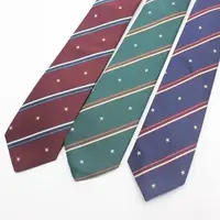 Moda klasik iş erkek kravat özel şerit polyester dokuma erkek kravat özel 100% ipek kravat