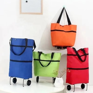 Chariot de magasinage portable léger tiré à la main avec roues Design pliant en nylon réutilisable pour l'épicerie et la <span class=keywords><strong>livraison</strong></span> à <span class=keywords><strong>domicile</strong></span> - Product Image 5