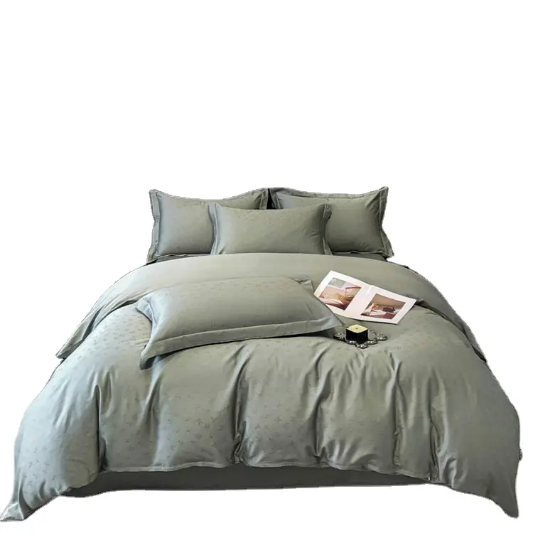 Organic cotton morden design top sell 100% cotton bed sheet set soft duvet cover comforter sets luxury king size bedding