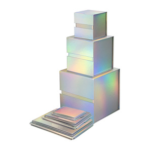 Boîte en papier carrée de haute qualité, boîte en papier pliable créative, boîte en papier à effet laser cool, vente en gros disponible - Product Image 1
