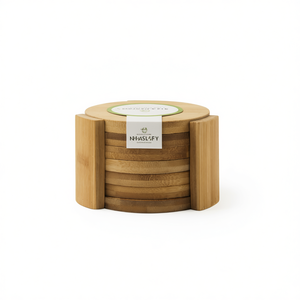 Juego de 6 Posavasos de Bambú Excelsa Eco Living, 10xH7x10 cm, Accesorios Naturales para Bebidas, Hechos en China - Product Image 3