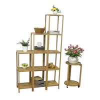 Bambu Bunga Rak Plant Stand Multi Rak Bonsai Rak Display Indoor Outdoor Yard Taman Patio Balkon Rak Penyimpanan