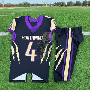 Maillot de football américain personnalisé de haute qualité Fabricant professionnel Livraison rapide Technique de sublimation Uniforme professionnel - Product Image 3