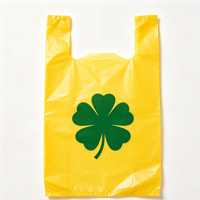 Sac de courses en PEHD jaune à motif végétal frais, sac de transport en plastique personnalisé avec logo pour l'exportation en Afrique