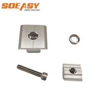 Colliers de fixation intermédiaires en aluminium pour panneaux solaires, en alliage d'aluminium anodisé AL6005-T5, pour montage de panneaux photovoltaïques (PV) sur profilés Unistrut