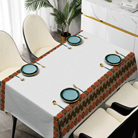 Nappe carrée moderne multi-usage en PVC imperméable, motif feuilles 3D gaufrées, personnalisable