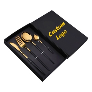 High quality 18/10 Gold Flatware Luxury Wedding spoon fork knife Stainless steel cutlery set