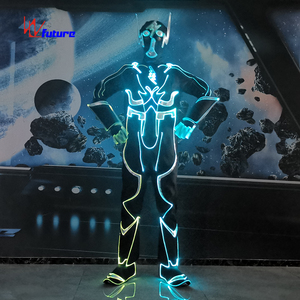 Future Creative Red Spiderman Cosplay disfraz LED ropa Spider Man traje hombres pantalones adultos conjuntos luminosos para niños negro 1 pieza - Product Image 1
