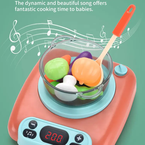 ITTL <span class=keywords><strong>simulation</strong></span> cuisson à la vapeur <span class=keywords><strong>cuisine</strong></span> spray appareils ménagers jouet <span class=keywords><strong>3D</strong></span> couleur boue lumière musique table de cuisson ustensiles de <span class=keywords><strong>cuisine</strong></span> jouets - Product Image 2