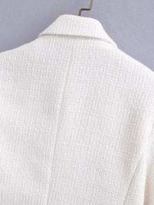 <span class=keywords><strong>Blazer</strong></span> Corto da <span class=keywords><strong>Donna</strong></span> in <span class=keywords><strong>Tweed</strong></span> Doppiopetto con Bottoni Metallici Elegante Casual da Ufficio - Product Image 5