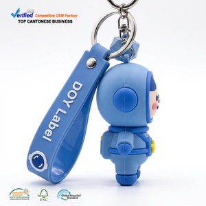 <span class=keywords><strong>Porte</strong></span>-clés <span class=keywords><strong>astronaute</strong></span> en PVC souple 3D avec logo personnalisé en relief, fournisseur de Guangzhou, pour sacs à dos - Product Image 3