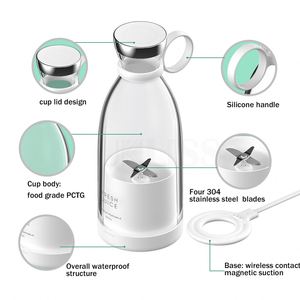 Customized Color Logo Presser Small Personal Usb Mini <b>Machine</b> Portable Fruits Glass Blender Electric Juicer - Product Image 4