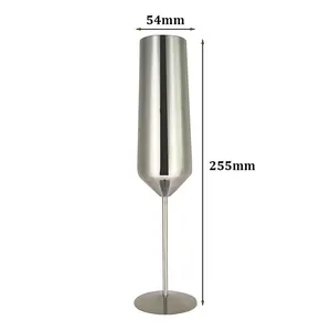 Custom Color Logo 230ml Metal Goblet Cocktail Wine Glass Stainless Steel Champagne Glass Cup Flute