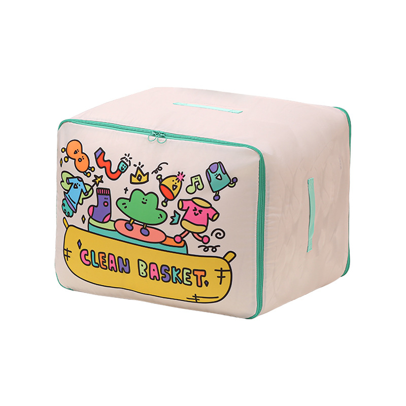 Quilt storage bag [Large size, light green with lettering]