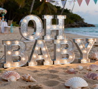 Lampes LED en forme de lettres de l'alphabet OH BABY pour studio photo et décoration de fond