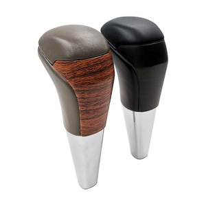 Car <b>Gear</b> <b>Knob</b> Leather Wood Grain Ergonomic For Toyota Land Cruiser Automatic Transmission Shifter - Product Image 5