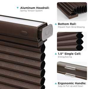 Stores occultants cellulaires sans fil, stores à ouverture par le haut et par le bas, stores en nid d'abeille, sans perçage, sans outils, pour fenêtres intérieures - Product Image 2