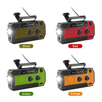 Radio portable multifonctionnelle Météo d'urgence Manivelle AM FM à énergie solaire avec lampe de poche LED