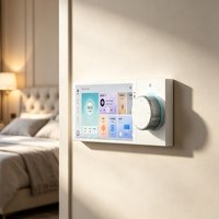 Panel Ekstensi KNX S7 Rotary dengan Kamera, Aksesori 4 Tombol Hitam Putih untuk Panel Sentuh Pintar S7