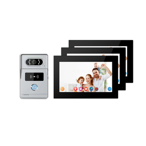 กริ่งประตูอัจฉริยะแบบไร้สาย 1080P พร้อมหน้าจอสัมผัส 10.1 นิ้ว 1 ตัวภายนอก 3 ตัวภายใน ระบบวิดีโออินเตอร์คอม ปลดล็อคด้วยบัตร RFID ควบคุมการเข้าออก 1 ตัวภายนอก 3 ตัวภายใน - Product Image 1