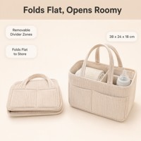 Sac à langer en velours côtelé personnalisé avec logo OEM ODM, pliable, sac de rangement pour maman avec doublure en coton, 6 couleurs pour bébé, vente en gros