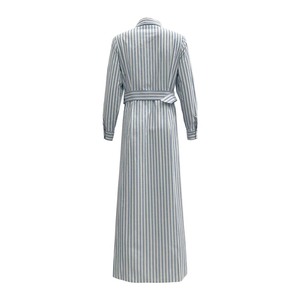 Clothing Manufacturers Custom Spring Summer Autumn <strong>Long</strong> <strong>Sleeve</strong> Button Up Blet Striped Blouse Dress