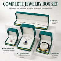 Luxuriöse PU-Leder Kunststoff Schmuck-Geschenkbox Anpassbare Farbe Logo Schmuckbox-Verpackung für Ringe Halsketten Anhänger