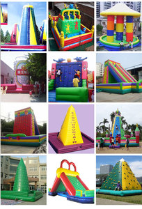 สไลเดอร์เป่าลมเชิงพาณิชย์ ผนังปีนป่าย PVC บ้านลมสีพาสเทล ศูนย์เล่นสำหรับเด็ก สำหรับเล่นในร่มและกลางแจ้ง - Product Image 5