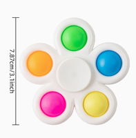 Vente en gros de jouets anti-stress à bulles à presser à cinq doigts en ABS imprimés sur mesure, jouets rotatifs pour enfants, cadeau pour soulager le stress