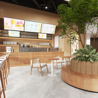 Ensemble de comptoir de bar à café en bois sur mesure et vitrine, mobilier de design d'intérieur pour café, restaurant, pâtisserie, salon de thé