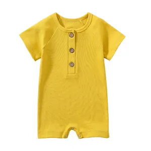 Infantil trẻ sơ sinh nhiếp ảnh đạo cụ carter bé cotton hữu cơ bí ngô in Halloween bé Romper