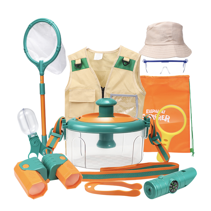 Kramow Kit Explorador De 27 Piezas Para Niños – Prismáticos, Brújula Y Red De Insectos Para Aventuras Al Aire Libre