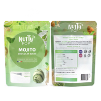 Pochette debout refermable personnalisée avec finition brillante et fenêtre transparente pour les produits alimentaires en noix