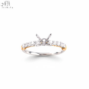 Anillo de Diamantes Naturales Reales de Oro Sólido de 18K de Alta Calidad con Diseño Clásico, Sin Piedra Principal, Anillo de Bodas para Mujer - Product Image 1