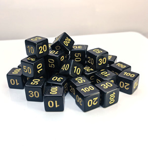 Harga pabrik kartu dadu PTCG 6 sisi indikator hitung darah D6 kustom dicetak dadu hitam untuk permainan papan - Product Image 2