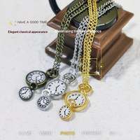 Aksesori Rumah Boneka 1:12 Jam Tangan Logam Mini Tuo Jam Saku Meja Gantung Miniatur Makanan Mainan Model Dekorasi Adegan Ornamen
