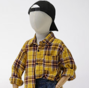 Maniquí de pie de fibra de vidrio para niños con cabeza de huevo - Product Image 2