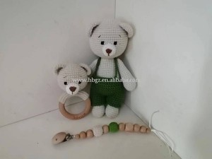 Oferta de Pascua 2024: Juguete de madera Montessori, conejito de peluche, <span class=keywords><strong>mordedor</strong></span> <span class=keywords><strong>amigurumi</strong></span> de ganchillo, sonajero para bebé, set de regalo. - Product Image 6