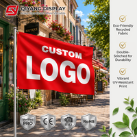 Drapeau publicitaire personnalisé double face en polyester 2x3 3x5 pieds pour publicité extérieure, logo promotionnel, décoration