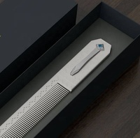 Peigne en métal droit pour la région arabe, personnalisé avec logo de marque, en alliage de zinc, avec clip, pour cheveux masculins - Vente en gros