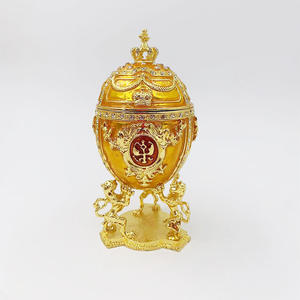 Scatola Portaoggetti a Forma di Uovo con Corona e Leone, Grande Formato, per Inviti di Nozze, Regali di Pasqua, Uovo di Fabergé, Confezione Regalo Creativa - Product Image 4